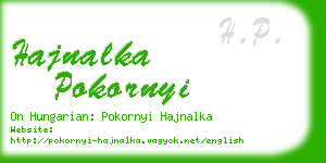 hajnalka pokornyi business card